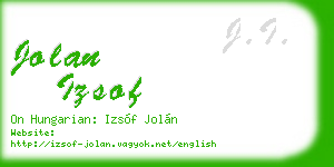 jolan izsof business card