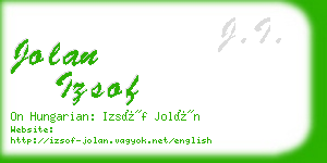 jolan izsof business card